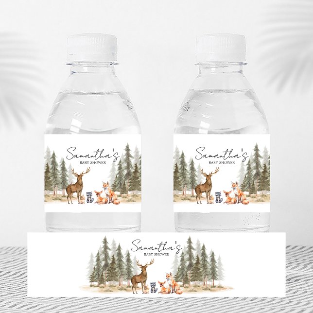 Adventure Begin Woodland Animals Baby Shower Water Bottle Label (Let the Adventure Begin Woodland Animals Baby Shower Bottle Label)