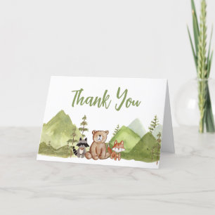 Adventure Begin Woodland Baby Shower Thank You Card