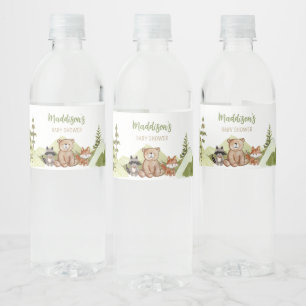 Adventure Begin Woodland Baby Shower  Water Bottle Label