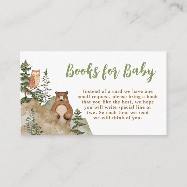 Adventure Begin Woodland Mountain Books for Baby Enclosure Card (Front)