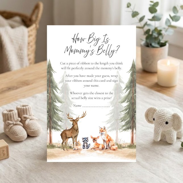 Adventure Begin Woodland Shower How Big Is Game (Let the Adventure Begin Woodland Animals Baby Shower How Big is Mommy's Belly Game)