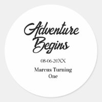 Adventure begins 1st birthday name date simple min