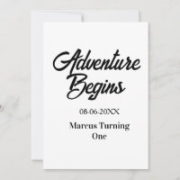 Adventure begins 1st birthday name date simple min