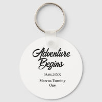 Adventure begins 1st birthday name date simple min