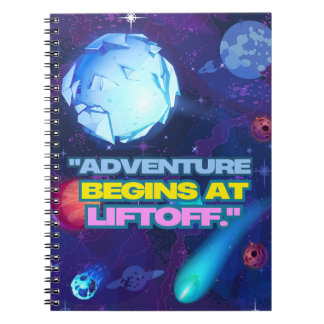 Adventure begins at liftoff insulated tumbler notebook