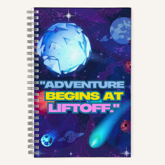 Adventure begins at liftoff insulated tumbler notebook