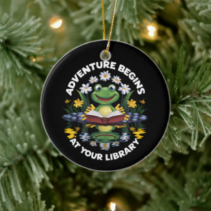 Adventure Begins At Your Library Reading 2024 Ceramic Tree Decoration
