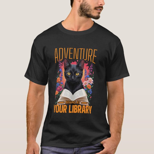Adventure Begins At Your Library Summer Reading Ca T-Shirt (Front)