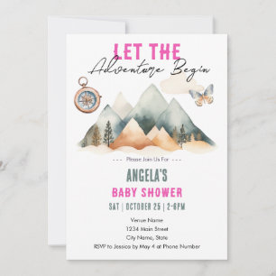 Adventure Begins Baby Shower Invitation