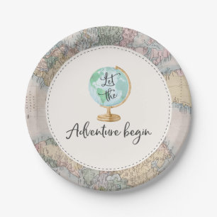 Adventure Begins Baby Shower Paper Plate 7"