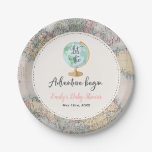 Adventure Begins Baby Shower Paper Plate 7"