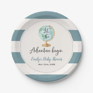Adventure Begins Baby Shower Paper Plate 7"