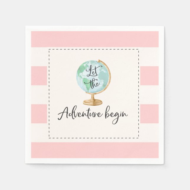 Adventure Begins Baby Shower Party Napkin (Front)