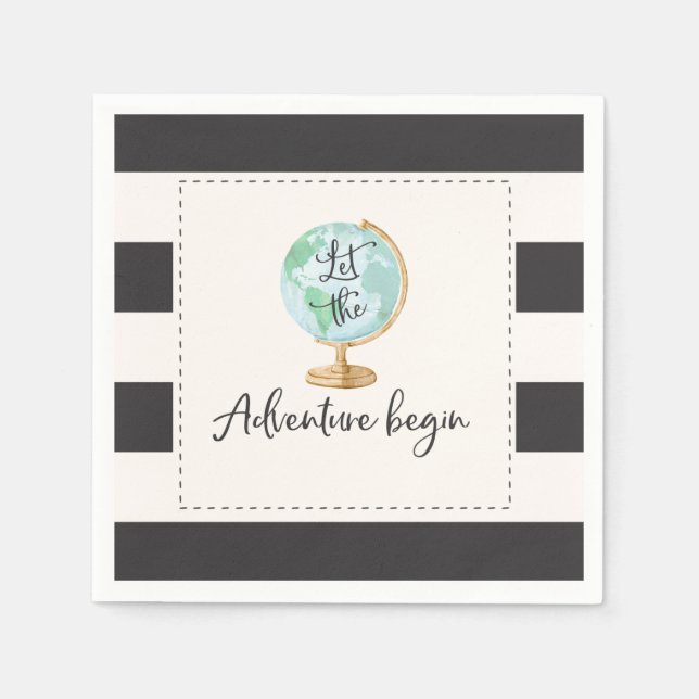 Adventure Begins Baby Shower Party Napkin (Front)