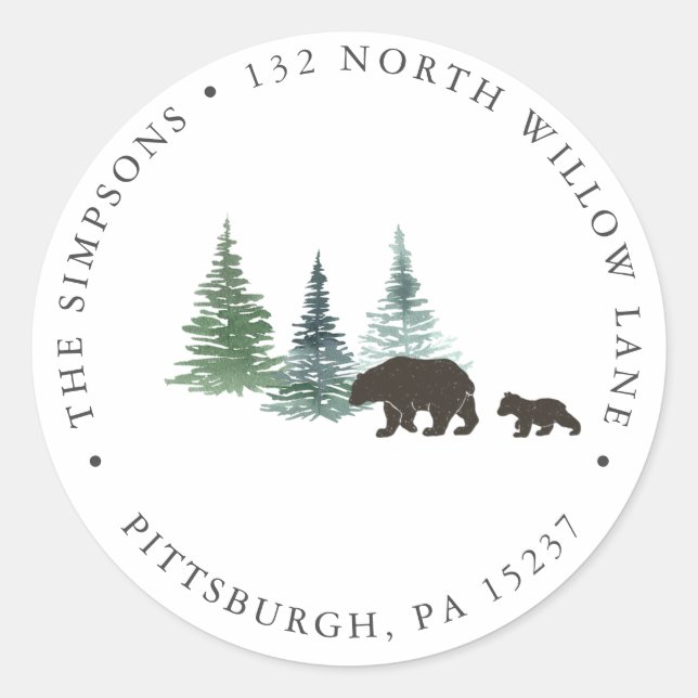 Adventure Begins Baby Shower Return Address  Classic Round Sticker (Front)