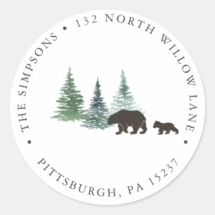 Adventure Begins Baby Shower Return Address  Classic Round Sticker