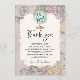 Adventure Begins Baby Shower Thank You Card