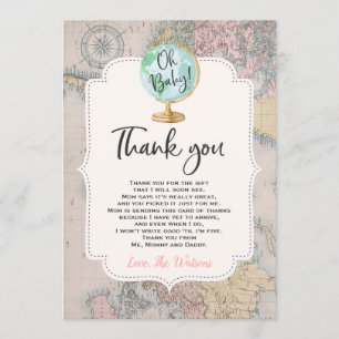 Adventure Begins Baby Shower Thank You Card