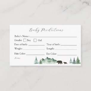 Adventure Begins Bear Baby Predictions Card