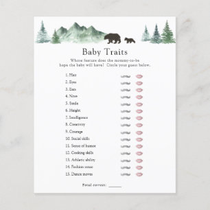 Adventure Begins Bear Baby Traits Shower Game