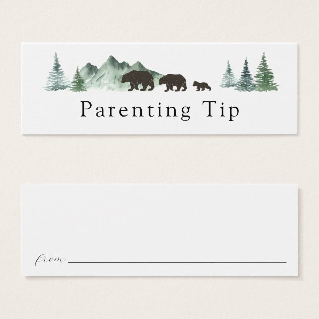 Adventure Begins Bear Parenting Tip Card (Front & Back)