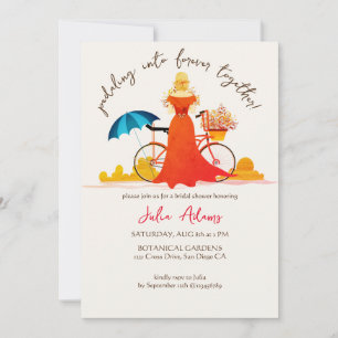Adventure Begins Bicycle Bride Bridal Shower Invitation