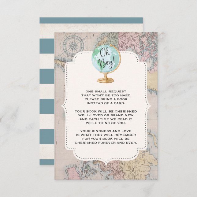 Adventure Begins Book Request Card Travel Shower (Front/Back)