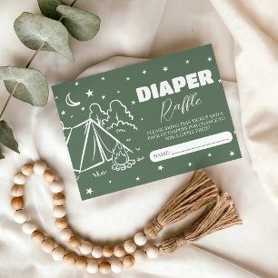Adventure Begins Camping Diaper Raffle Enclosure Card