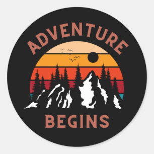 Adventure Begins Classic Round Sticker