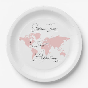 Adventure Begins College Graduation Party Paper Plate