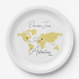 Adventure Begins College Graduation Party Paper Plate