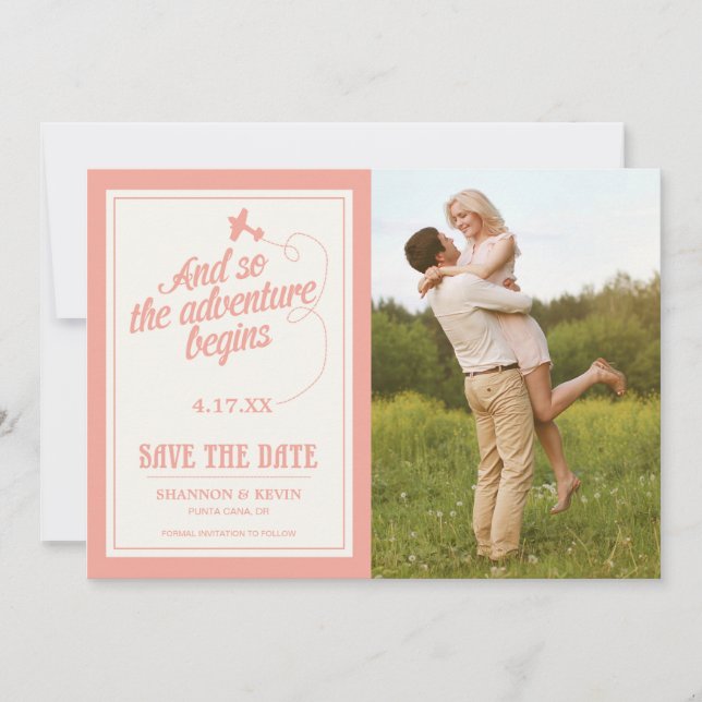 Adventure Begins | Destination - Save the Date (Front)