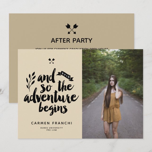 Adventure Begins Graduation Announcement (Front/Back)