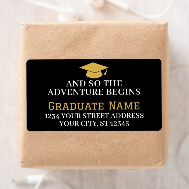 Adventure Begins -Graduation Photo Return Address (Insitu)