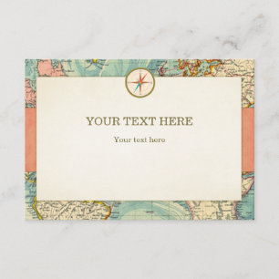 Adventure Begins Insert Card World Map Places