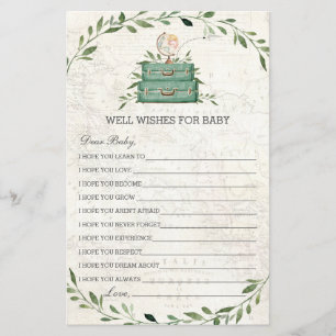 Adventure Begins Luggage Greenery Wishes for Baby 
