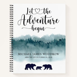 Adventure Begins Mountains Bears Baby Journal
