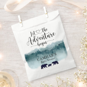 Adventure Begins Mountains Bears Baby Shower Favour Bags
