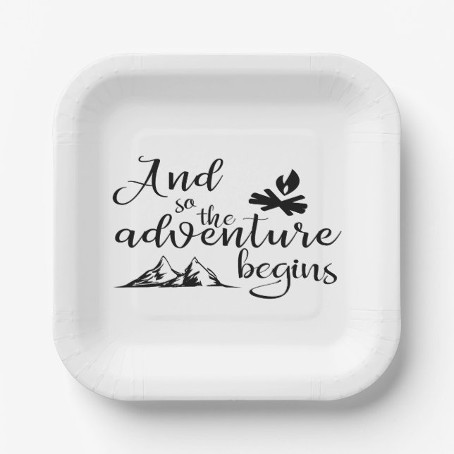 Adventure Begins Paper Plate (Front)