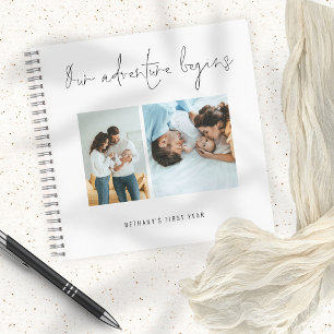 Adventure Begins Script Baby First Year 2 Photos  Notebook