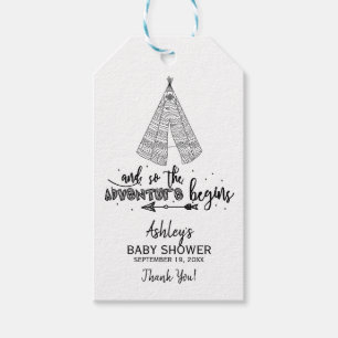 Adventure Begins Teepee Baby Shower Favour Gift Ta Gift Tags