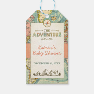 Adventure Begins Thank You Tags World Map Places
