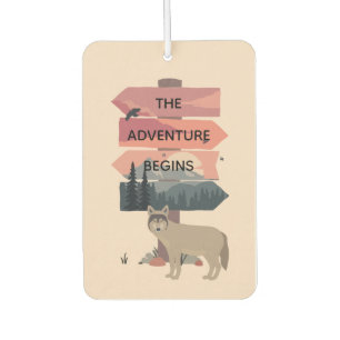 Adventure Begins Travel Sign Post Wilderness Car Air Freshener