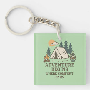 Adventure Begins Where Comfort Ends Keychain