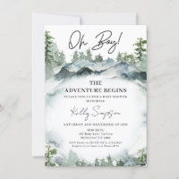 Adventure Begins Wilderness Scene Baby Shower