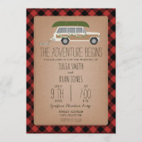Adventure Begins Wood Panel SUV Canoe Wedding