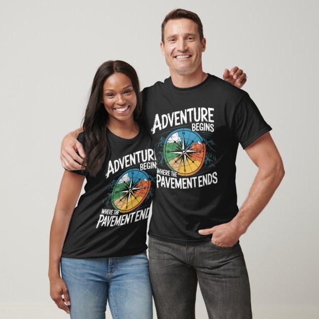 Adventure Beyond Pavement Compass T-Shirt (Unisex)