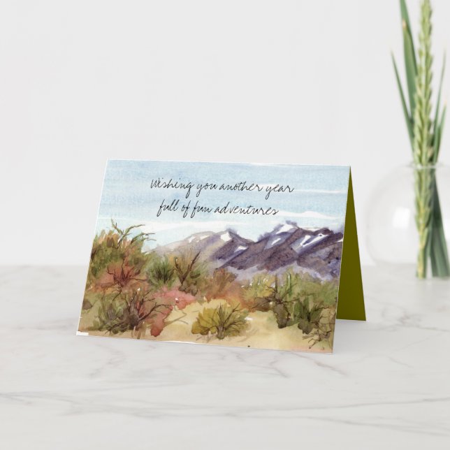 Adventure Birthday Desert Mountain Landscape Card (Front)
