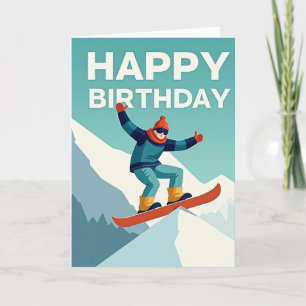 Adventure Birthday Snowboard Card