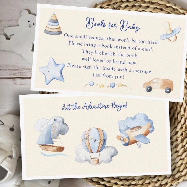 Adventure Boy Baby Toy Baby Shower Book Request Enclosure Card (Creator Uploaded)